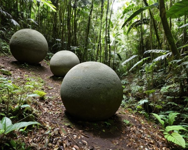Spherical Stone Formations in Tropical Forest Setting