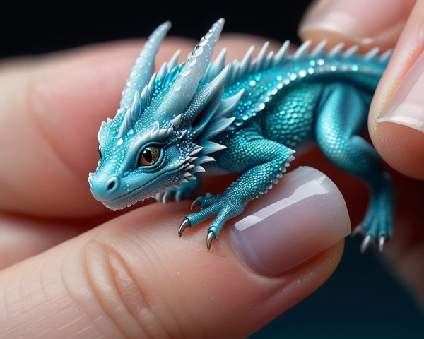 Intricately Designed Blue Dragon Figurine Description
