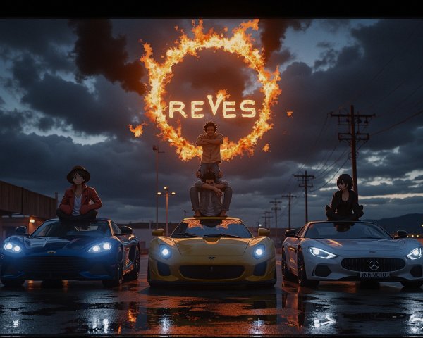 Stylish Figures Posing with Luxury Sports Cars