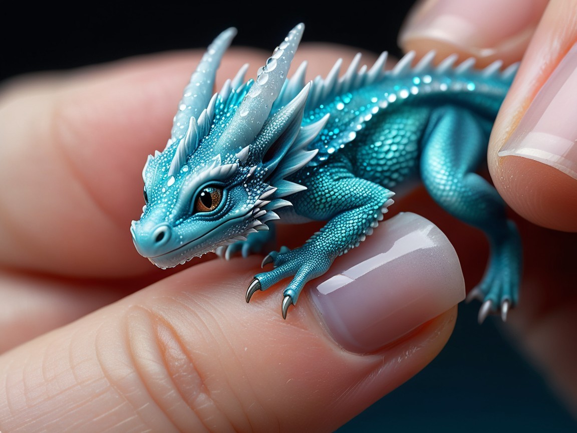 Intricately Designed Blue Dragon Figurine Description