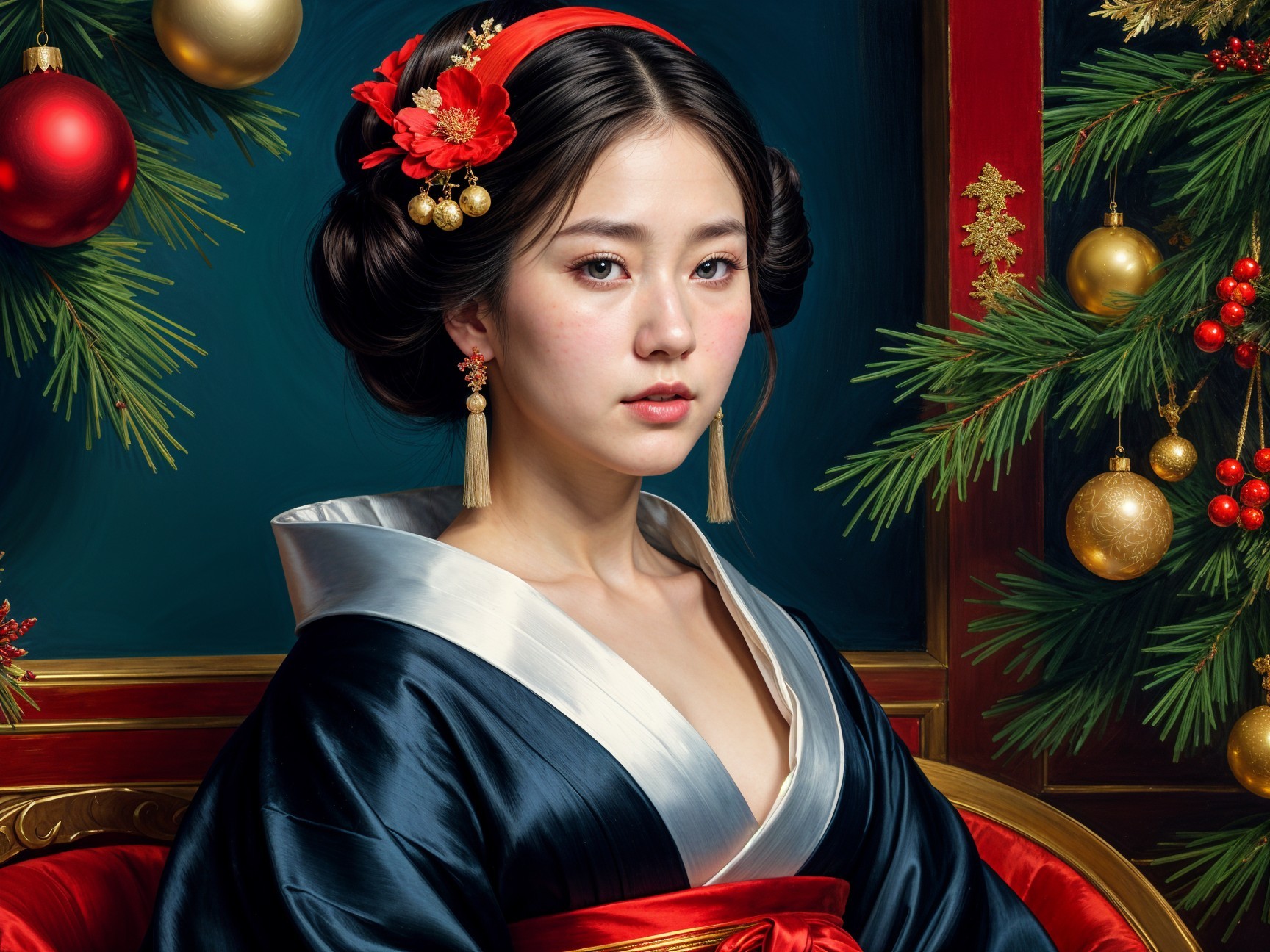 Traditional Japanese Kimono with Holiday Atmosphere