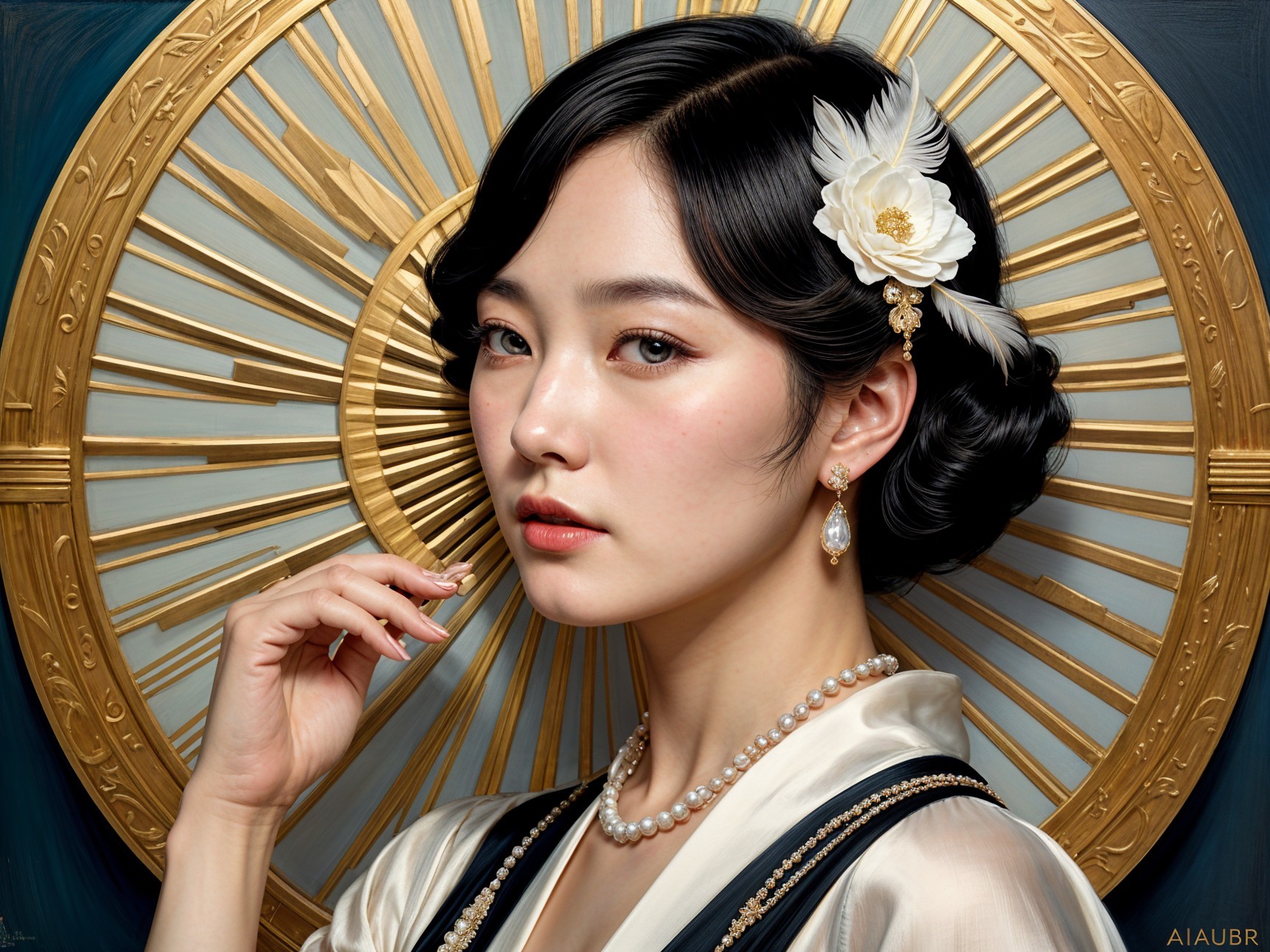 Portrait of a Young Woman with Elegant Features