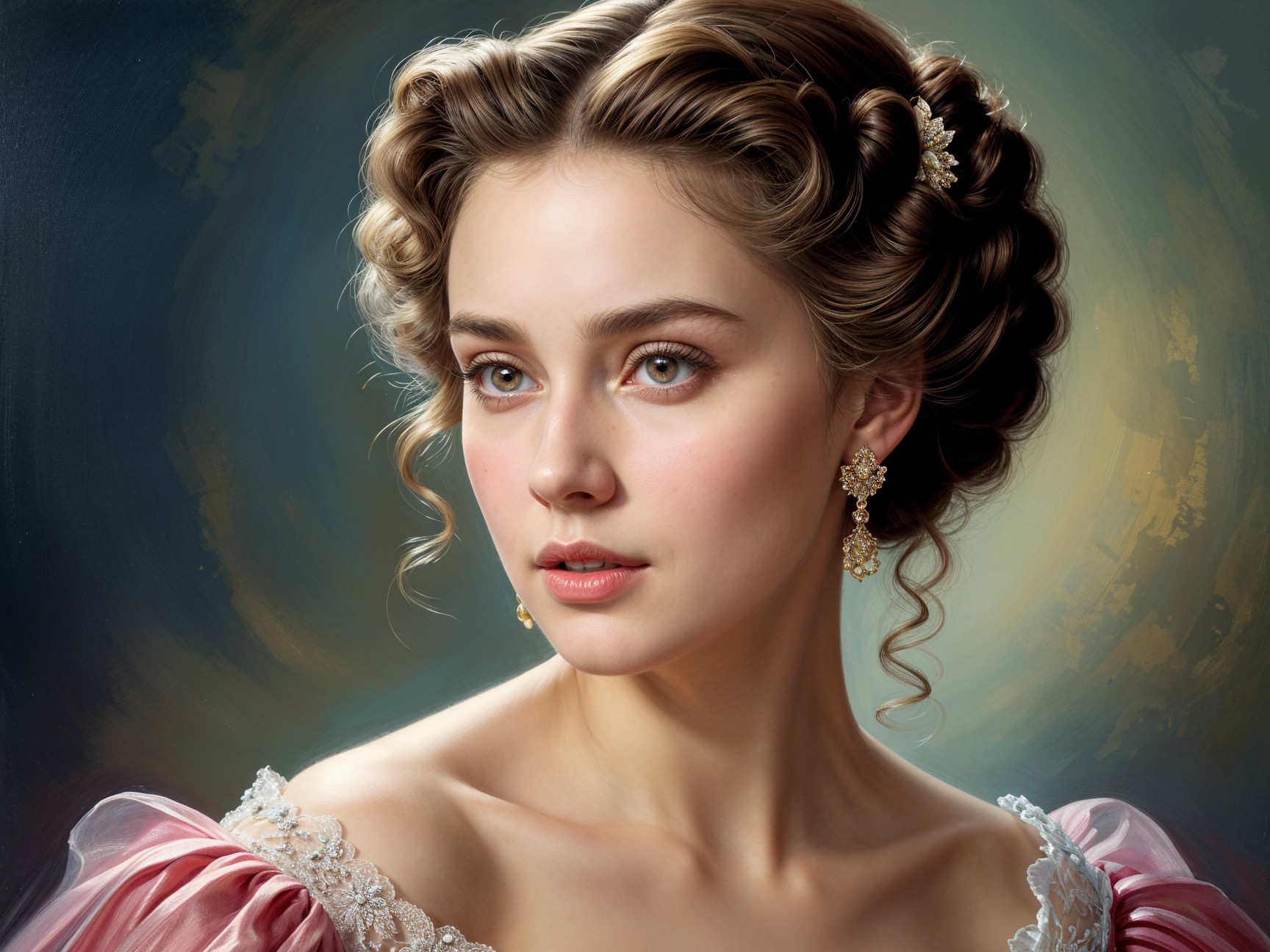 Timeless Portrait of a Young Woman in Elegant Attire