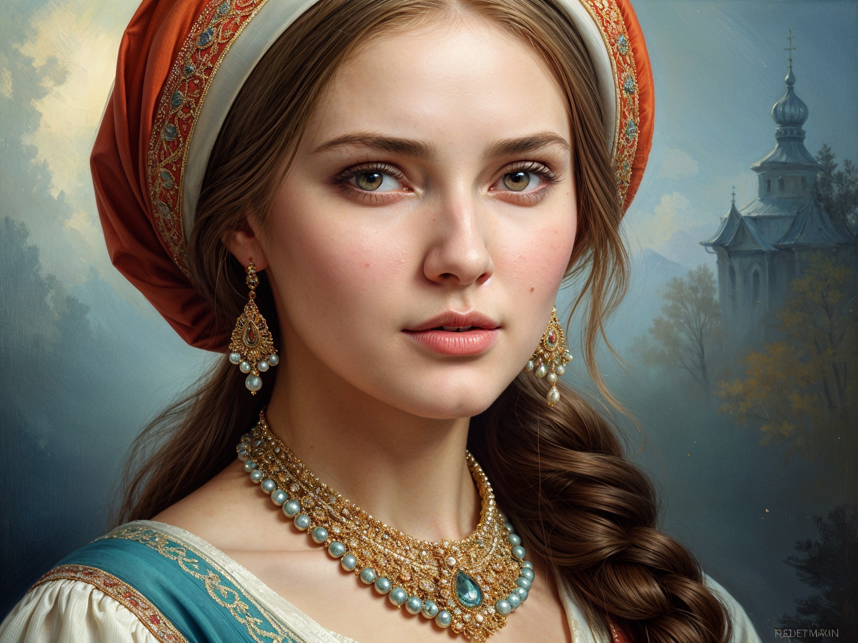 Traditional Costume and Jewelry of a Young Woman