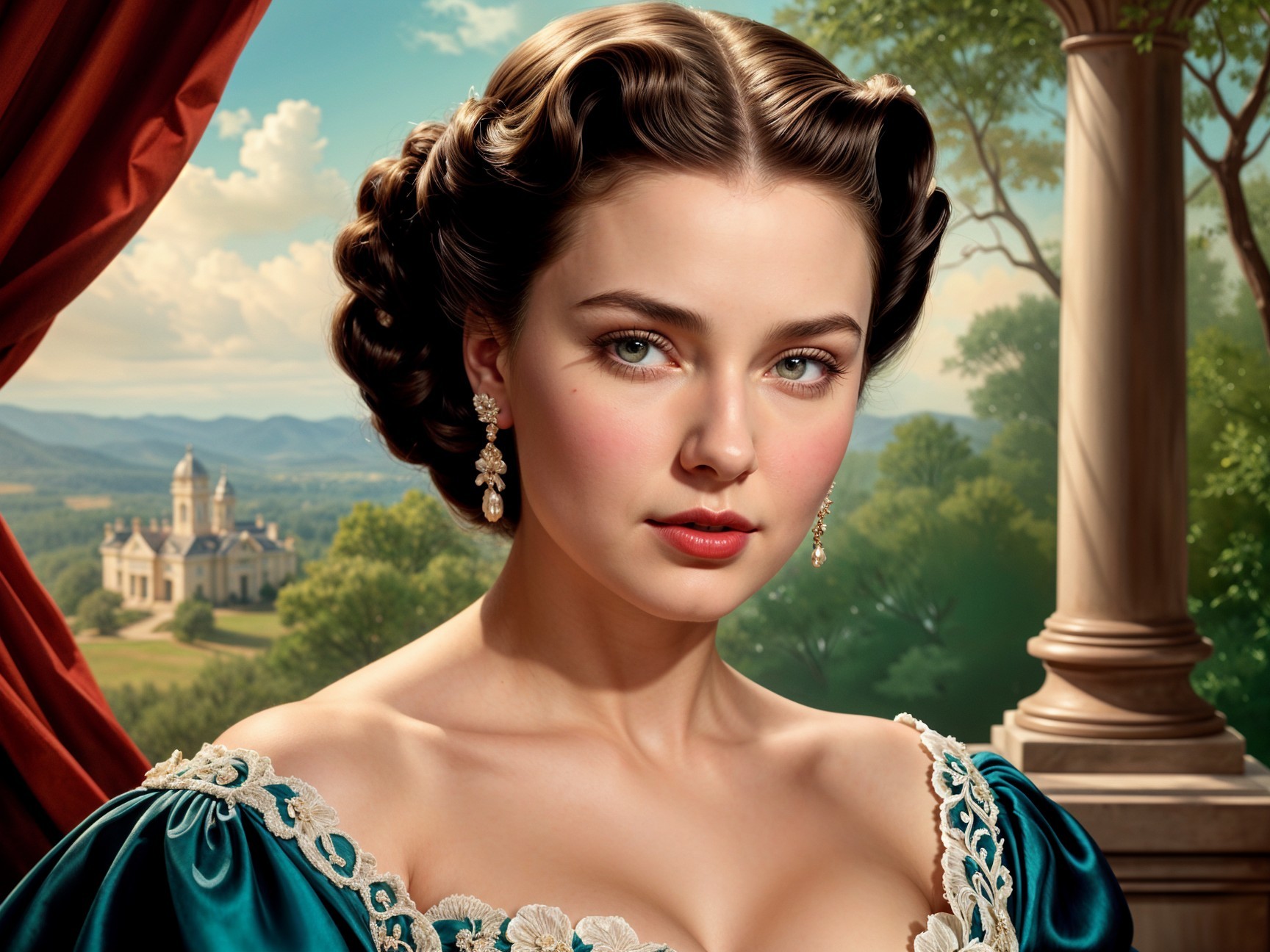 Portrait of a Young Woman in Elegant Attire