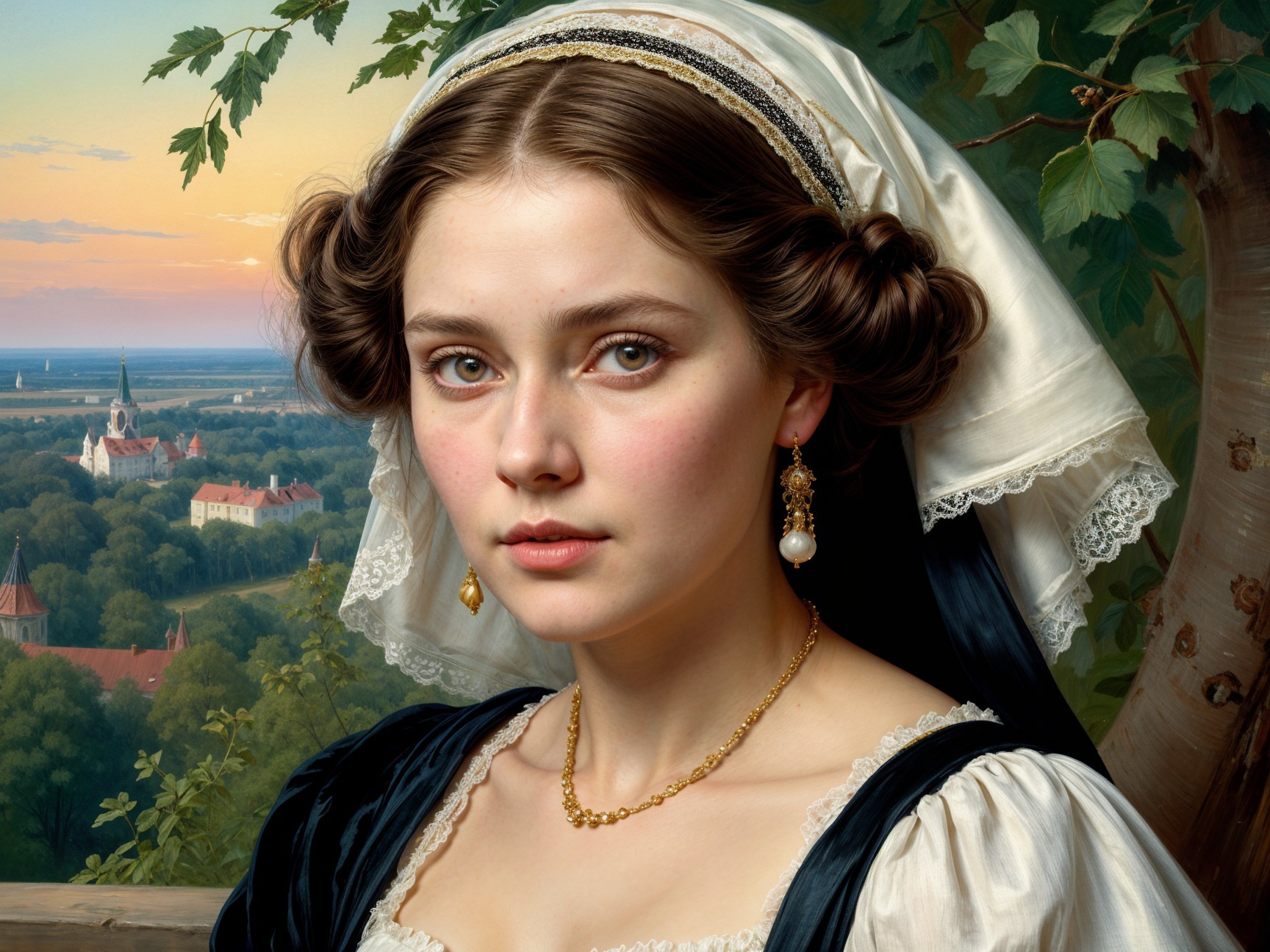 Traditional Attire Portrait of a Young Woman in Nature