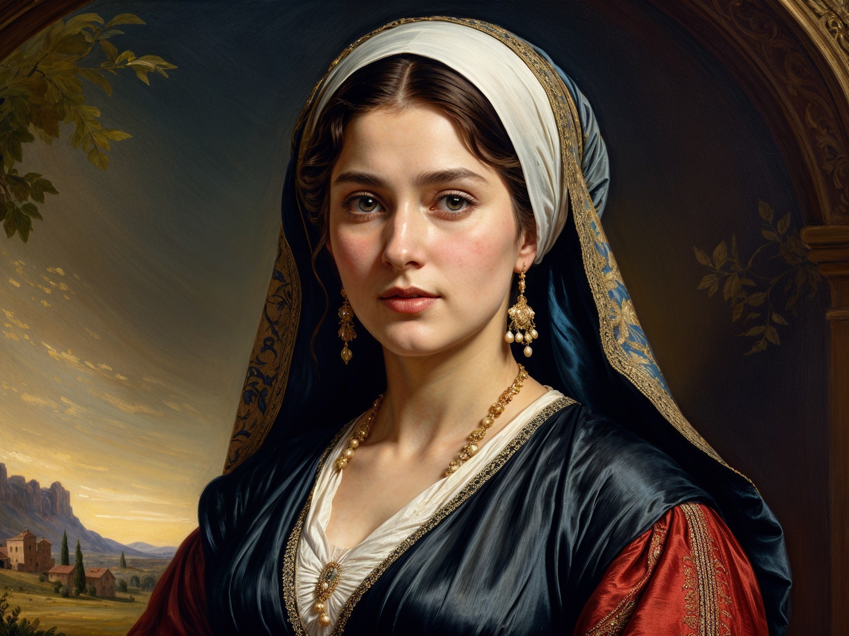 Portrait of a Young Woman in Historical Dress