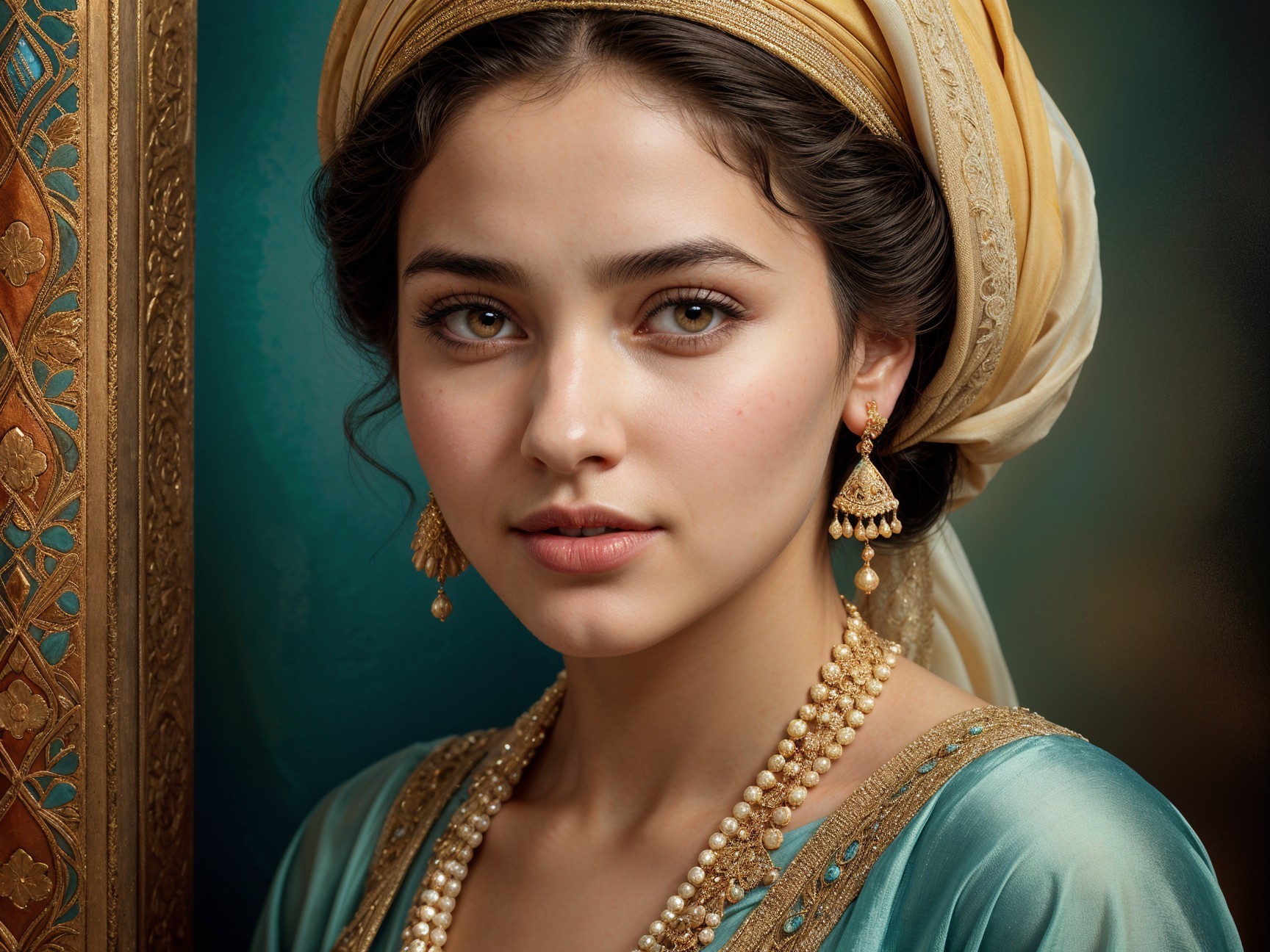 Elegant Young Woman in Traditional Attire and Jewelry