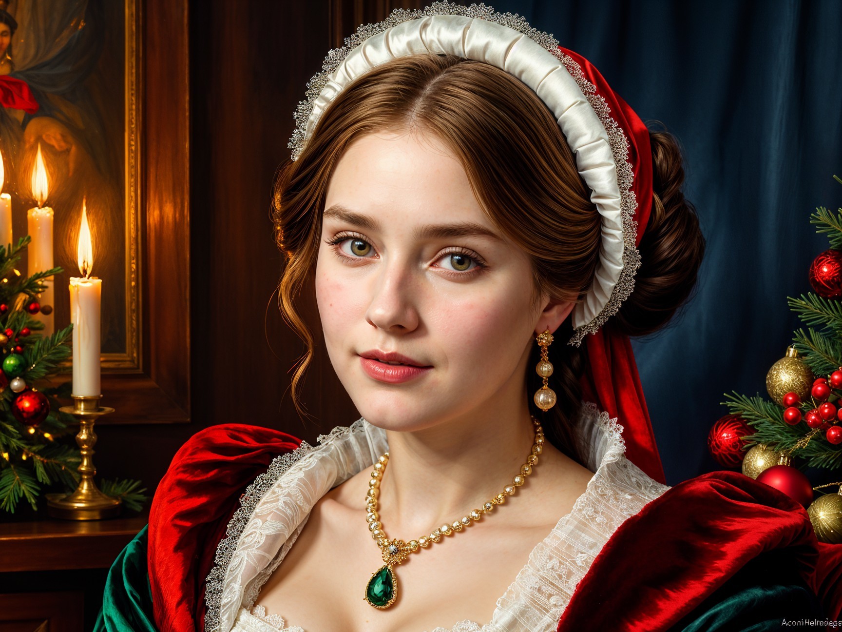 Vintage Dress and Festive Holiday Atmosphere