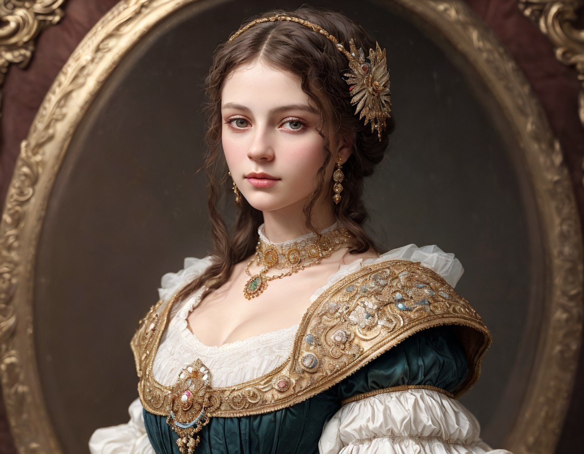 Portrait of a Young Woman in Historical Dress