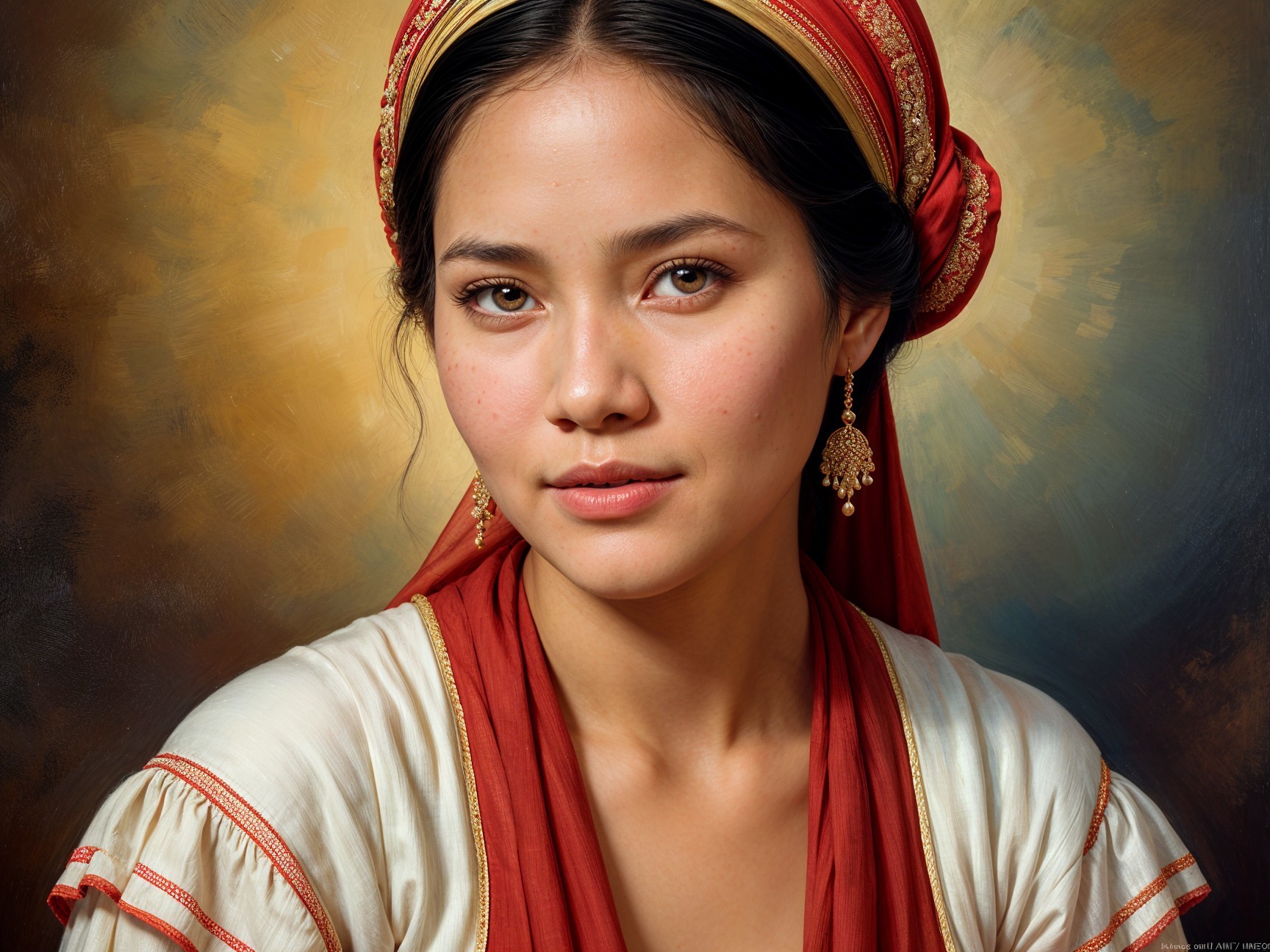 Young Woman in Traditional Attire with Elegant Accessories