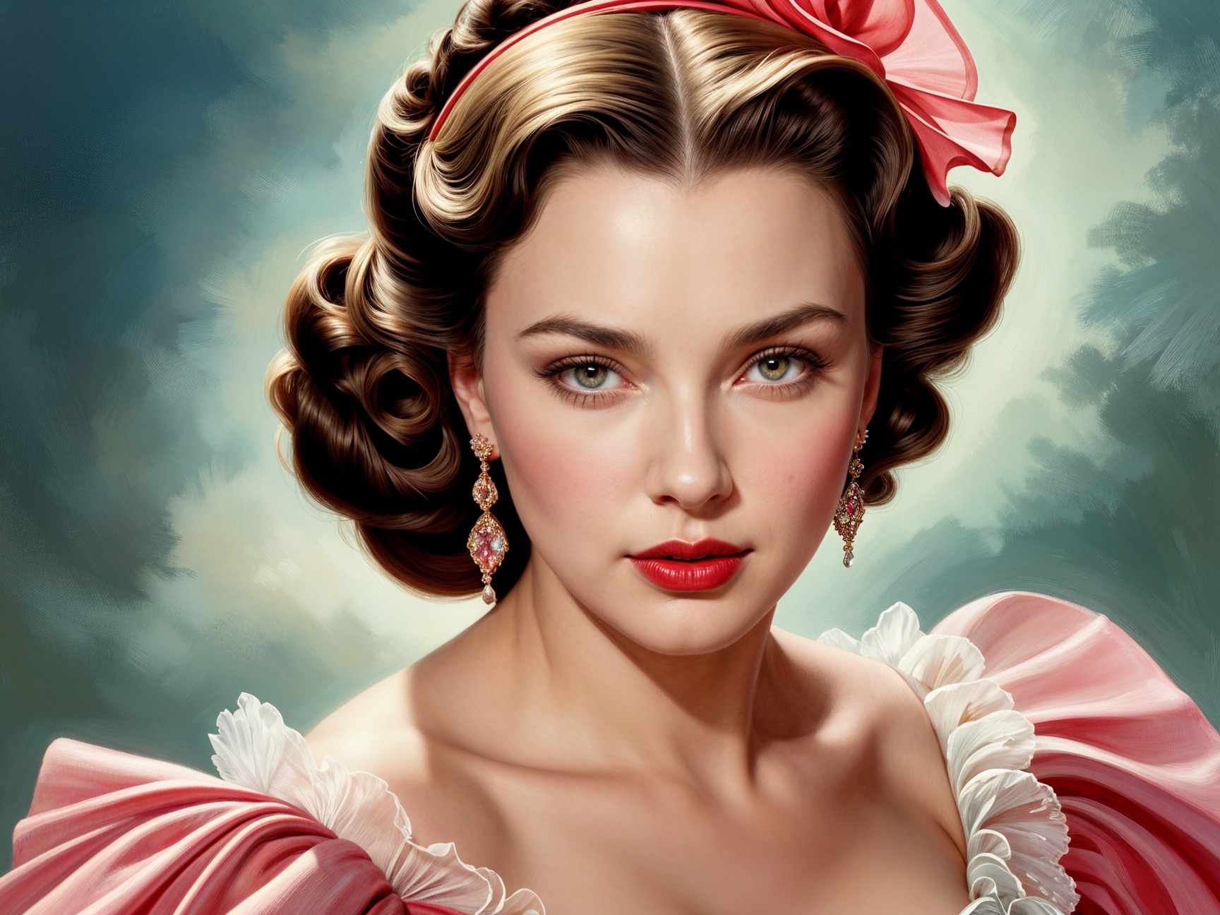 Portrait of a Young Woman with Elegant Features