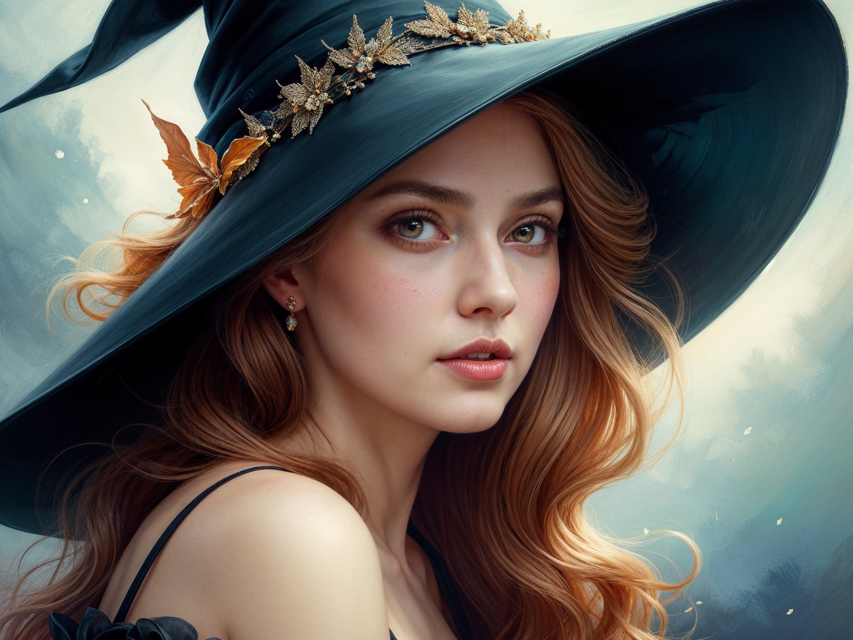 Portrait of a Young Woman in a Witch's Hat