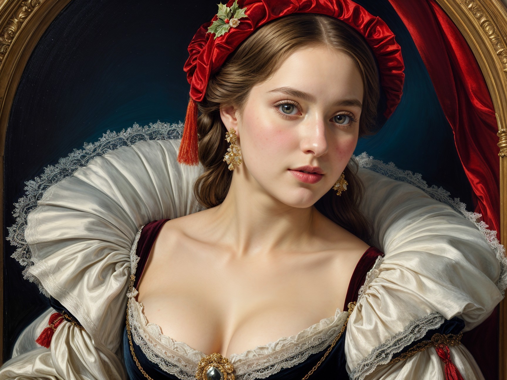 Portrait of a Young Woman in Historical Gown