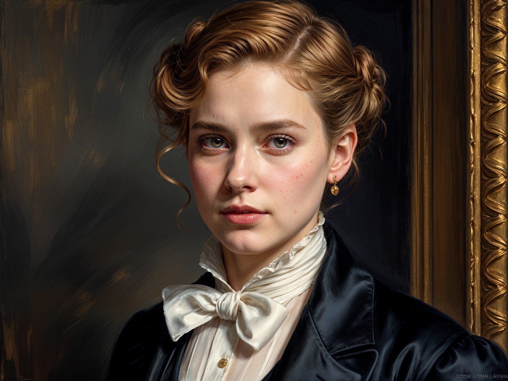 Portrait of a young woman in elegant black attire