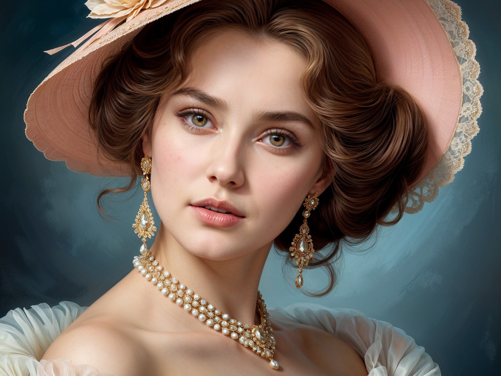 Elegant Young Woman in Pink Hat with Refined Accessories