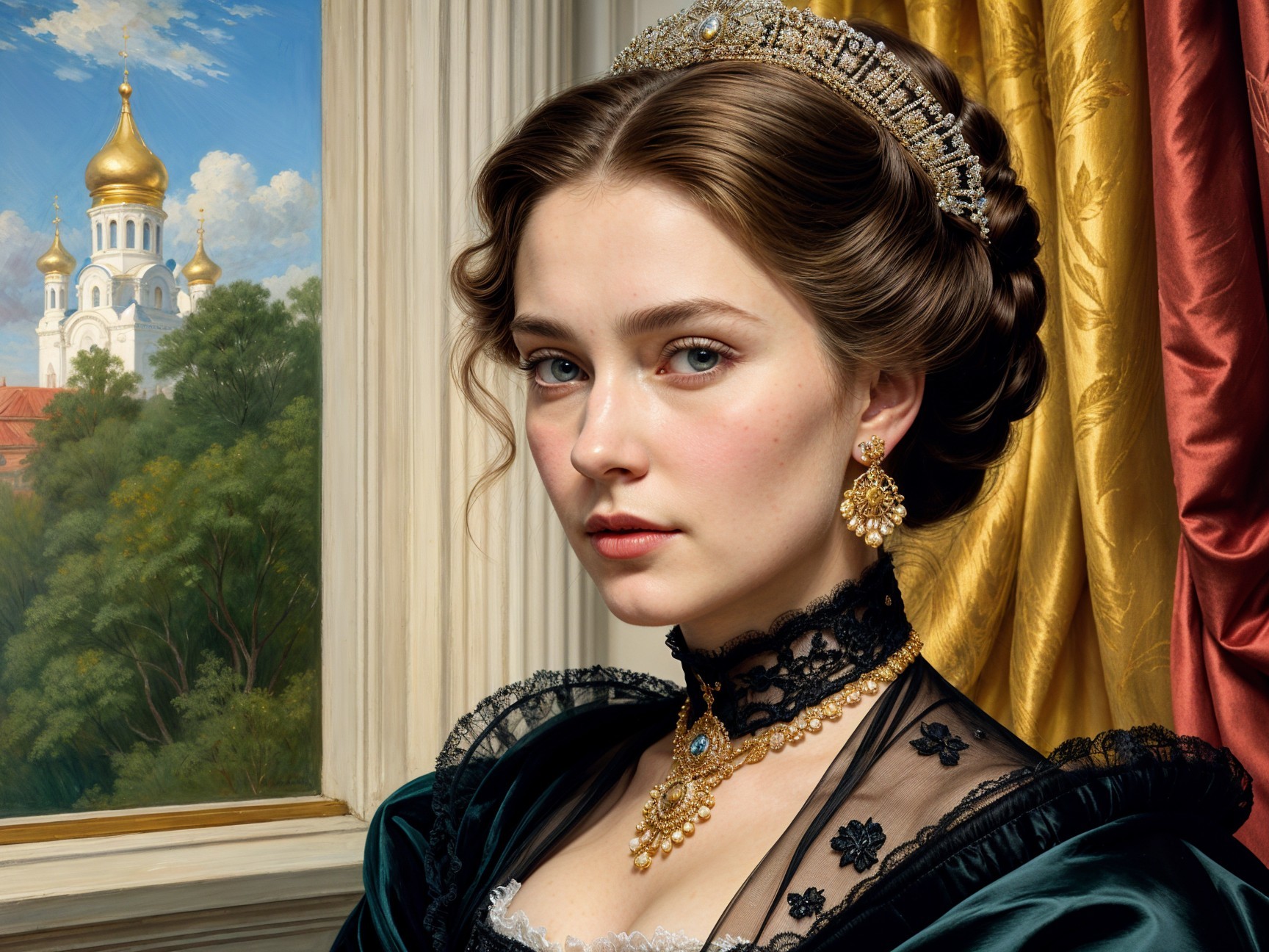 Elegant Historical Portrait of a Young Woman