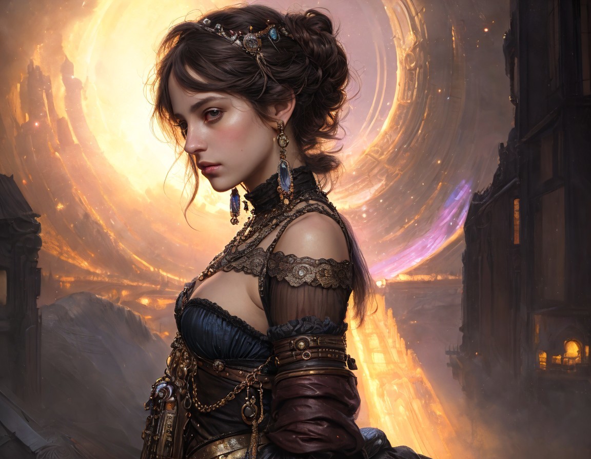 Fantasy Digital Portrait of Woman with Intricate Details