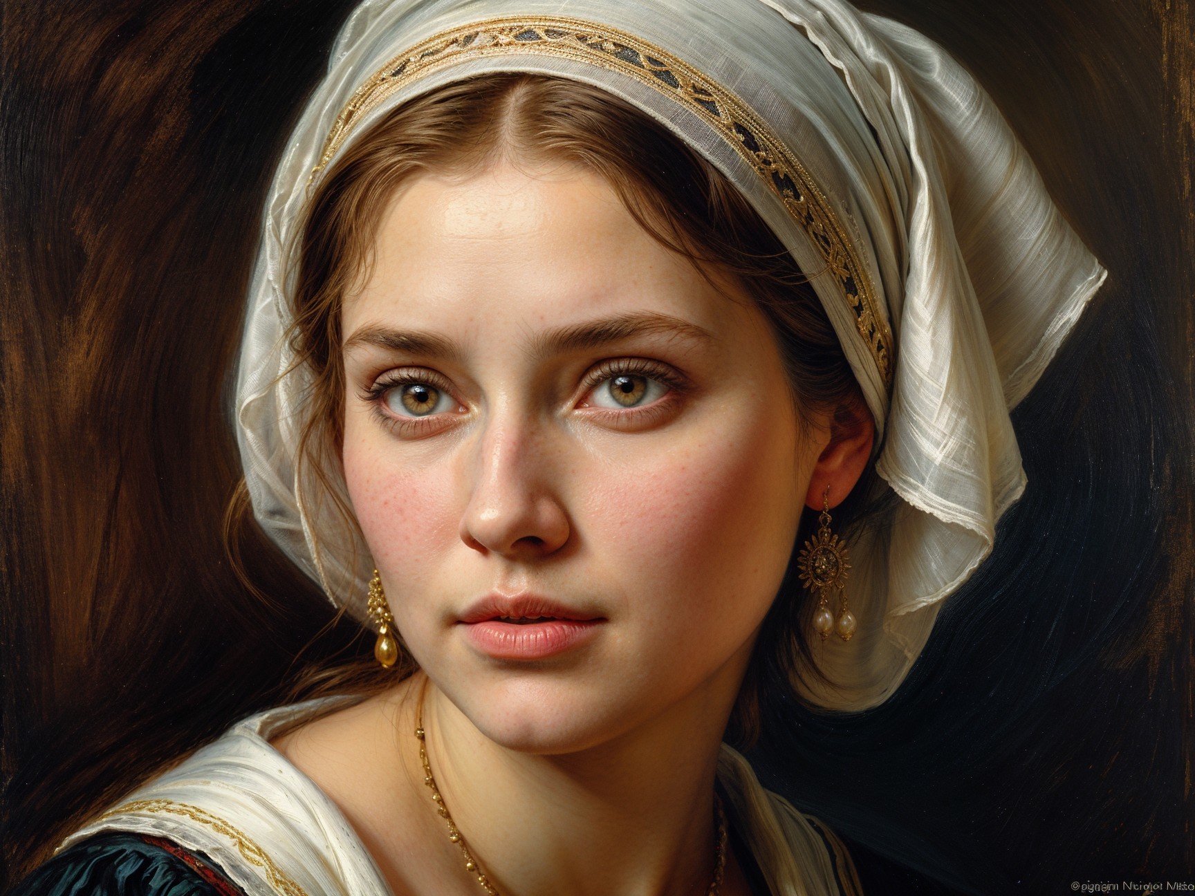 Portrait of a Young Woman in Traditional Attire
