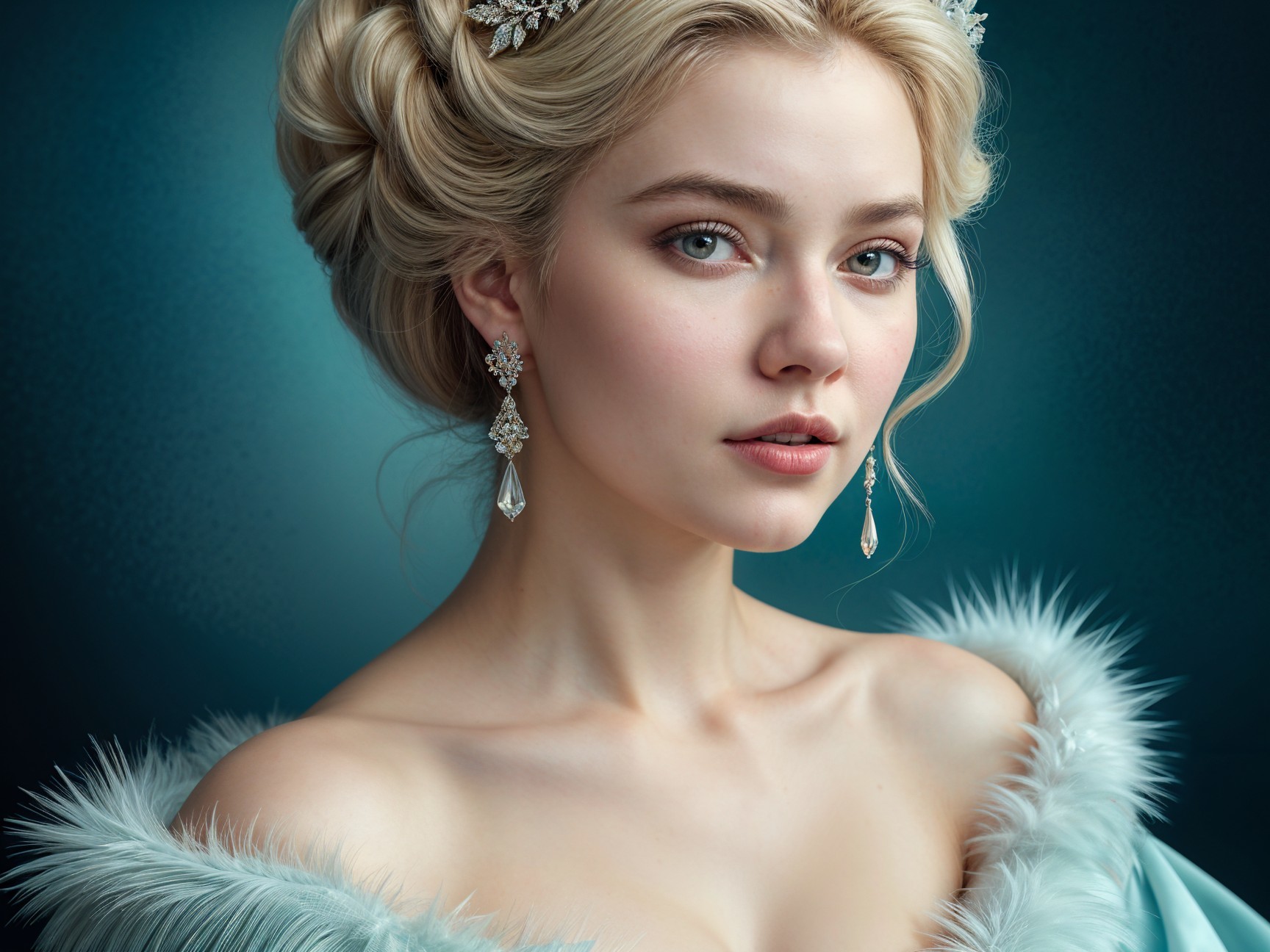 Portrait of a Young Woman in Elegant Attire