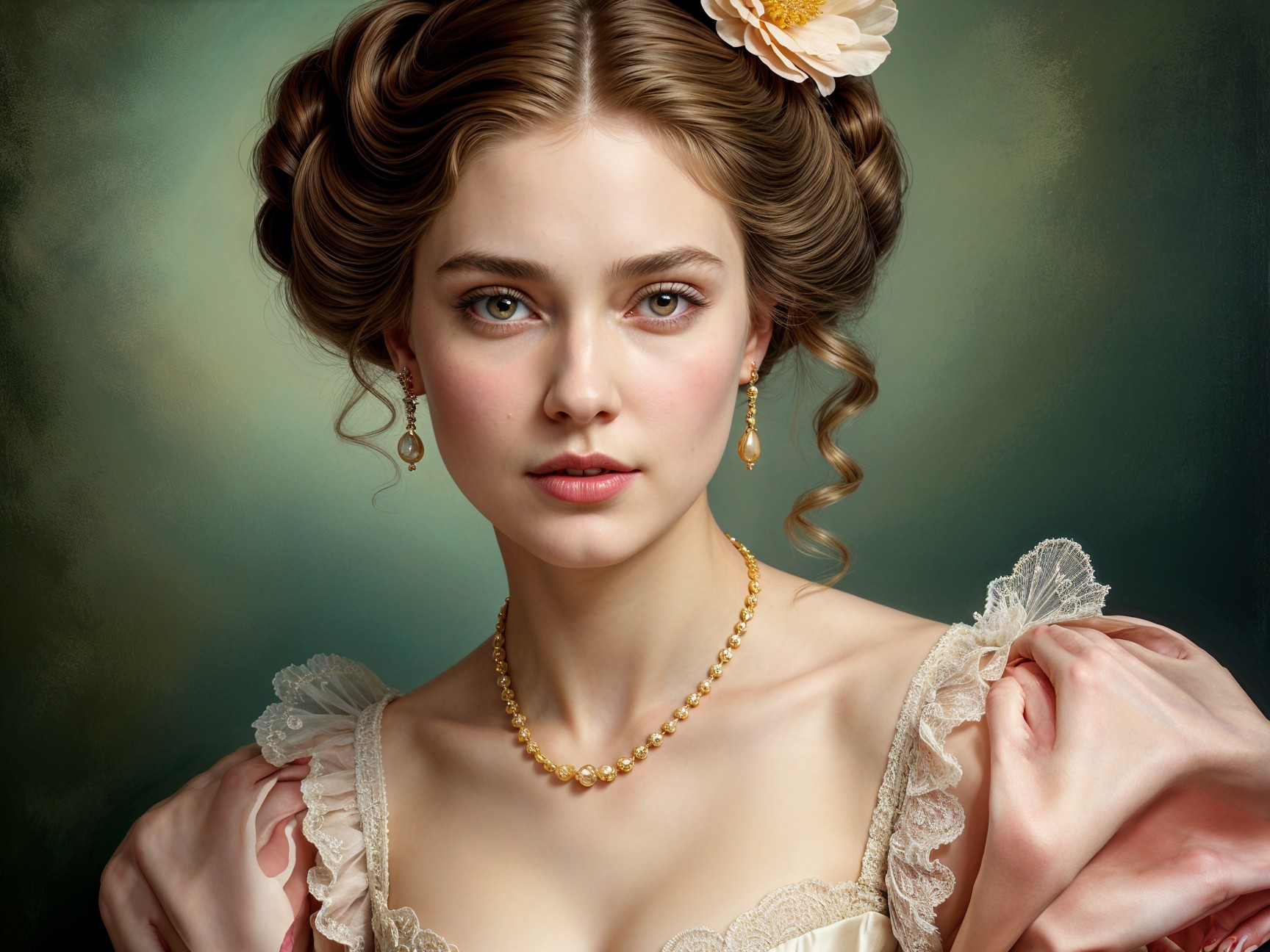 Portrait of a Young Woman in a Pink Gown