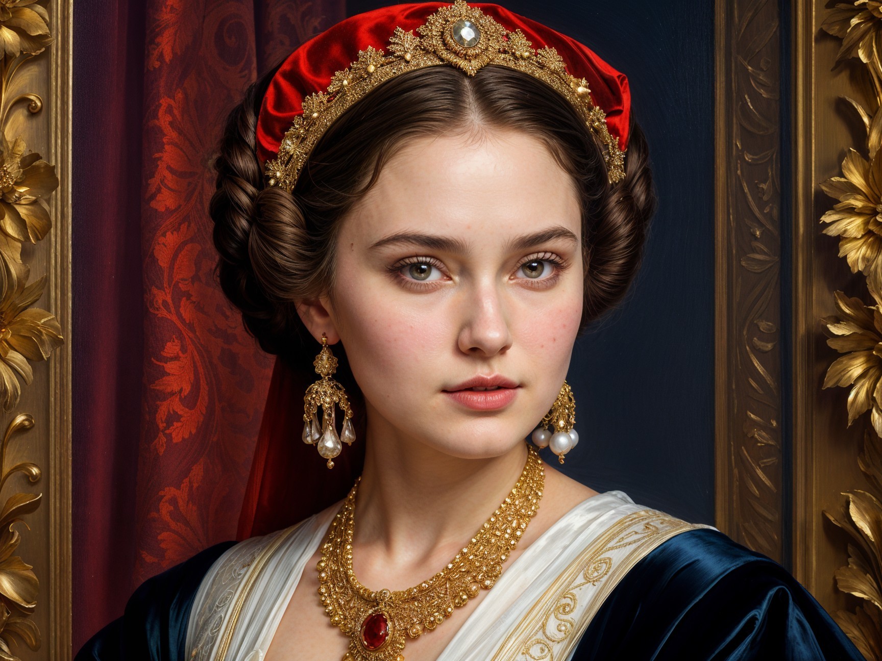Portrait of a Young Woman in Historical Attire