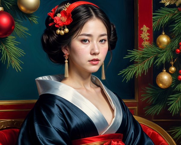 Traditional Japanese Kimono with Holiday Atmosphere