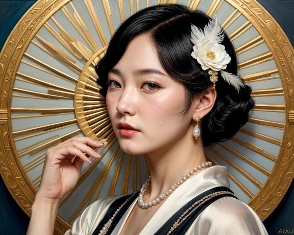 Portrait of a Young Woman with Elegant Features