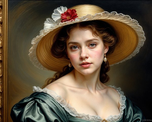 Portrait of a Young Woman in Elegant Attire