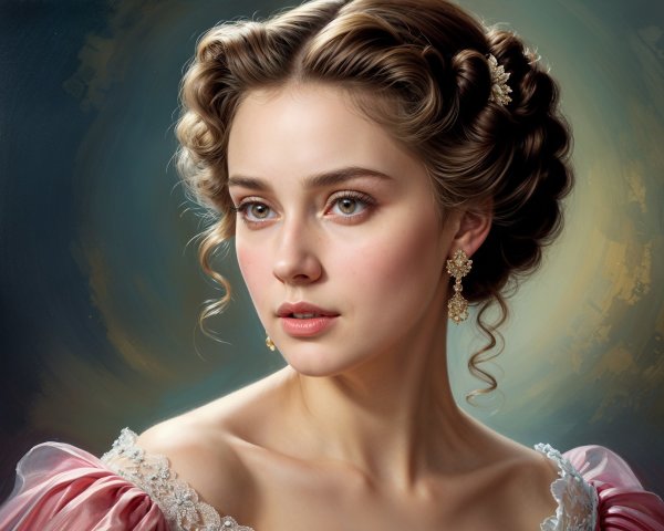 Timeless Portrait of a Young Woman in Elegant Attire