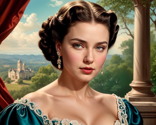 Portrait of a Young Woman in Elegant Attire