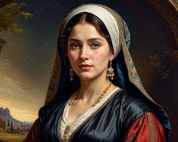 Portrait of a Young Woman in Historical Dress