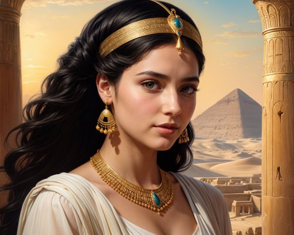 Young Woman in White Dress by Majestic Pyramid