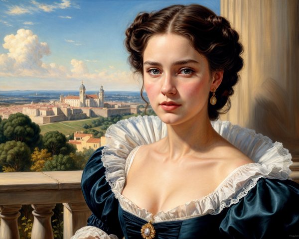 Portrait of a Young Woman in Historical Dress