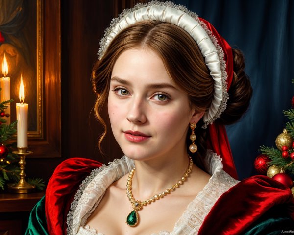 Vintage Dress and Festive Holiday Atmosphere