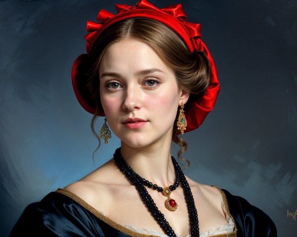 Portrait of a Young Woman with Elegant Details