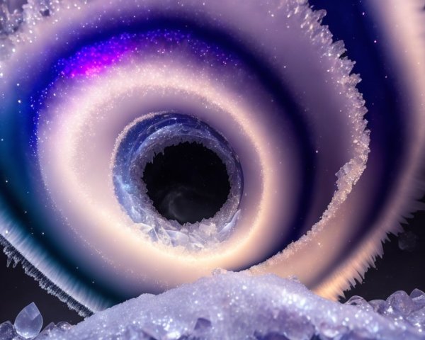 Macro Photograph of Frosted Spiral Ice Crystals