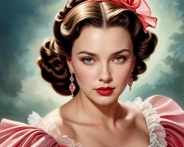 Portrait of a Young Woman with Elegant Features