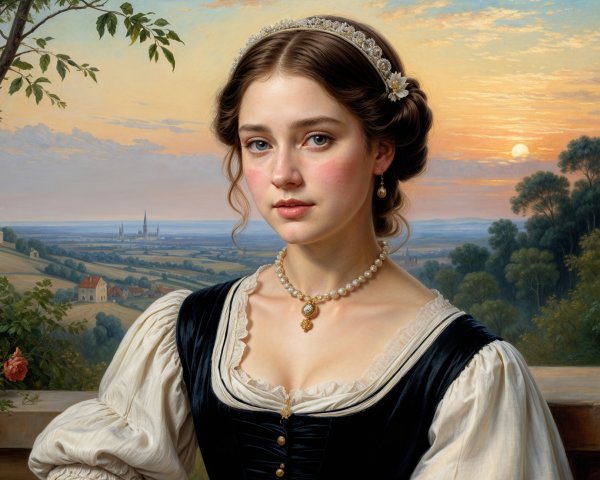 Portrait of a Young Woman in Traditional Attire