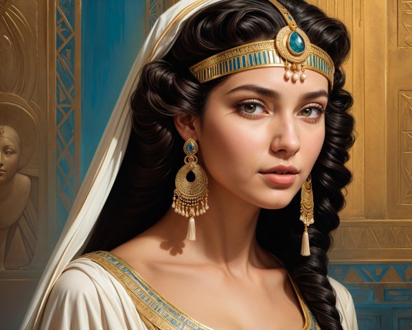 Young woman in elegant ancient-inspired attire