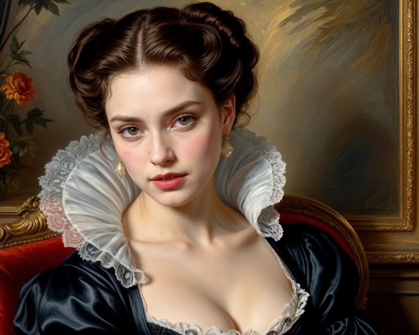 Elegant Portrait of a Woman in Black Dress