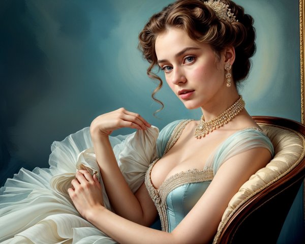 Vintage-Inspired Gown and Timeless Beauty Portrait