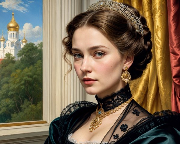 Elegant Historical Portrait of a Young Woman