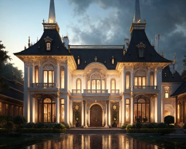 Opulent Mansion with Intricate Architectural Details