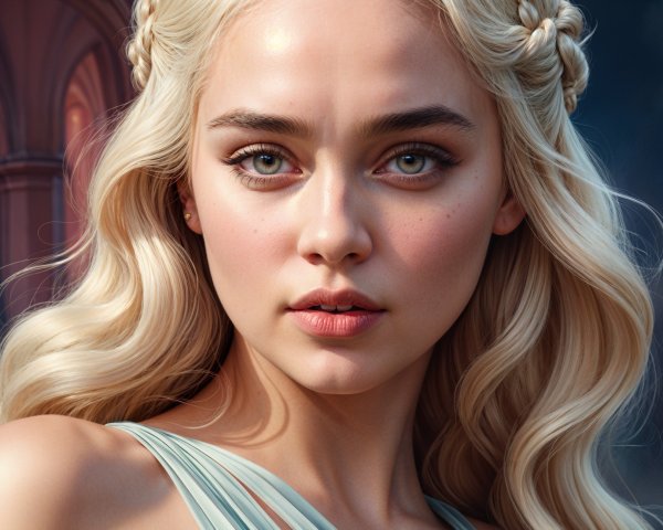 Close-Up Portrait of a Young Woman with Green Eyes
