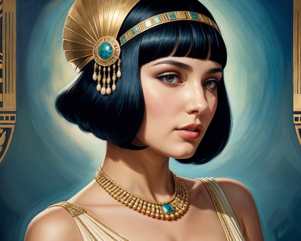 Regal Figure Inspired by Ancient Egyptian Elegance