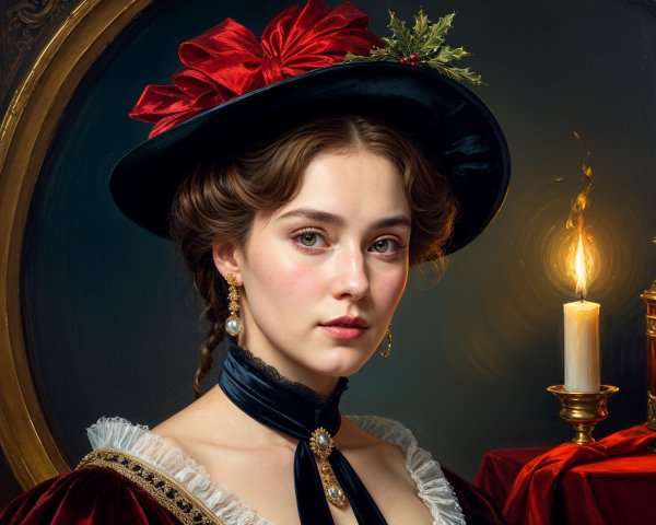 Elegant Vintage Attire with Candlelit Ambiance