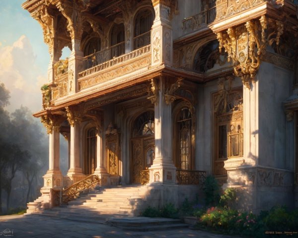 Intricate Architectural Masterpiece with Grand Staircase