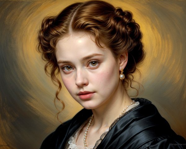 Elegant Portrait of a Woman in a Black Dress