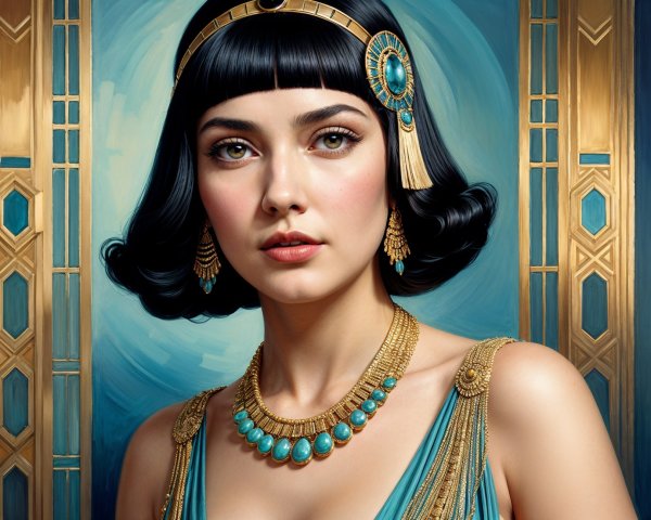 Portrait of a Young Woman as an Ancient Egyptian Queen